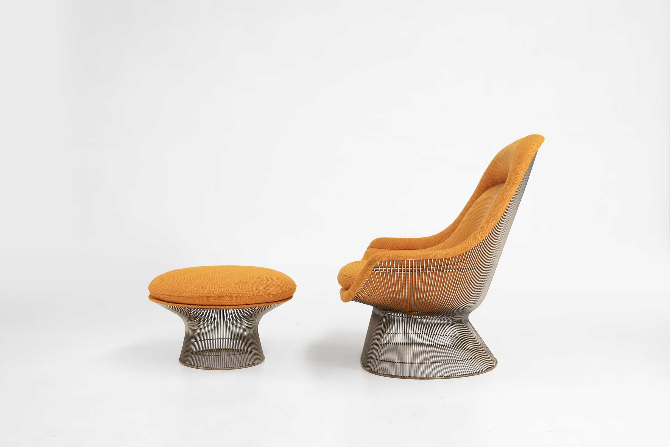 Model 1705 easy chair and ottoman set by Warren Platner for Knoll, USA 1966thumbnail